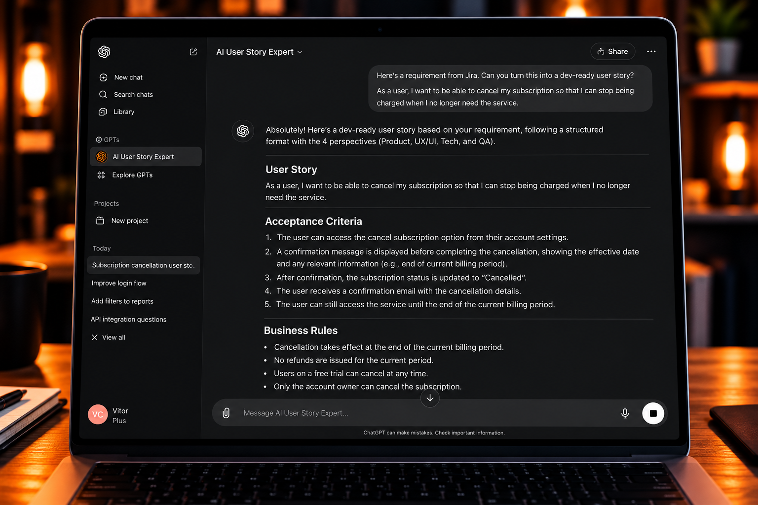 Pair-Write With Your AI User Story Expert
